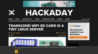 
                            12. Transcend Wifi SD Card Is A Tiny Linux Server | Hackaday