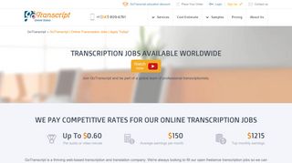 
                            7. Transcription jobs | $1215 top monthly earnings - GoTranscript