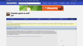 
                            9. Transfer game to ssd? - TERA Message Board for PC - GameFAQs