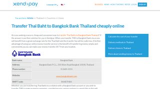 
                            11. Transfer Thai Baht to Bangkok Bank Thailand cheaply online ...
