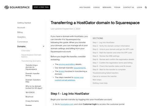 
                            12. Transferring a HostGator domain to Squarespace – Squarespace Help