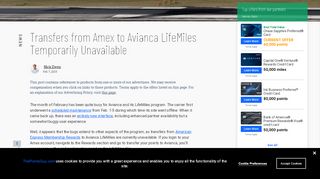 
                            12. Transfers from Amex to Avianca LifeMiles Temporarily Unavailable