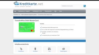 
                            12. TransferWise Debit MasterCard - Kreditkarte.net