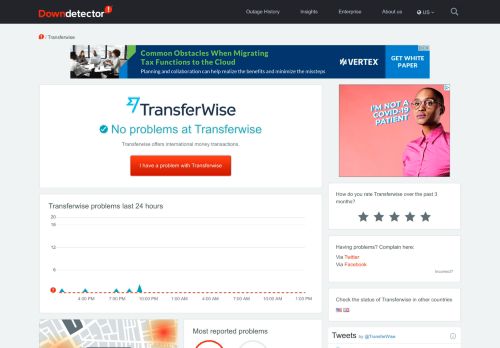 
                            8. Transferwise down? Current problems and outages | Downdetector