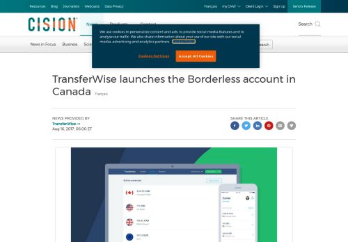 
                            11. TransferWise launches the Borderless account in Canada