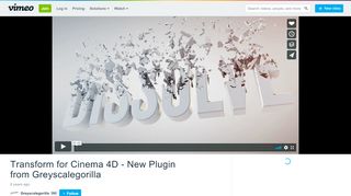 
                            11. Transform for Cinema 4D - New Plugin from Greyscalegorilla on Vimeo