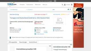
                            2. ▷ Transgourmet Deutschland GmbH & Co. OHG Standort Köln | Tel ...