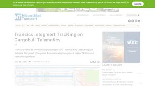 
                            9. Transics integreert TracKing en Cargobull Telematics - Nieuwsblad ...