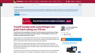 
                            6. TransIP kondigt einde aanmeldingen voor gratis Stack-opslag van ...