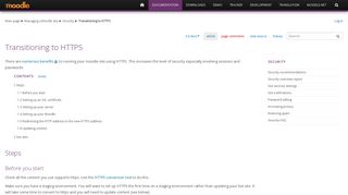 
                            1. Transitioning to HTTPS - MoodleDocs - Moodle.org