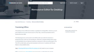 
                            11. Translating Offline – Memsource