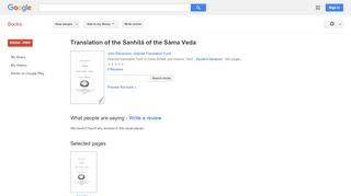 
                            13. Translation of the Sanhitá of the Sáma Veda - Google बुक के परिणाम