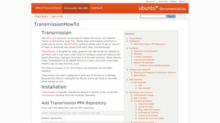 
                            1. TransmissionHowTo - Community Help Wiki - Ubuntu Documentation