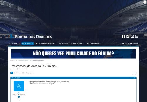 
                            12. Transmissões de jogos na TV / Streams - página 20 - Comunicação ...