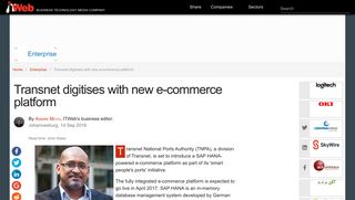 
                            7. Transnet digitises with new e-commerce platform | ITWeb