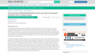 
                            6. Transnet Second Defined Benefit Fund & sub-fund of Transport ...