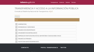
                            2. Transparencia Tabasco - Gobierno del Estado de Tabasco