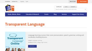 
                            8. Transparent Language | Nashville Public Library