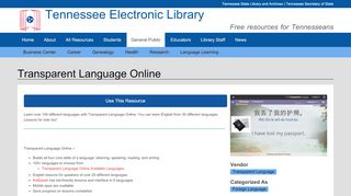 
                            11. Transparent Language Online | Tennessee Electronic Library