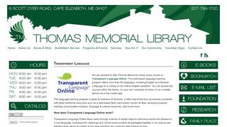 
                            7. Transparent Language - Thomas Memorial Library