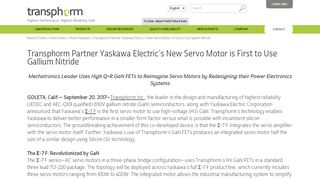 
                            9. Transphorm Partner Yaskawa Electric's New Servo Motor is First to ...