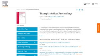 
                            9. Transplantation Proceedings - Journal - Elsevier