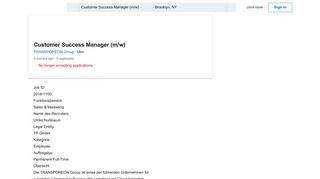 
                            7. TRANSPOREON Group hiring Customer Success Manager (m/w) in ...