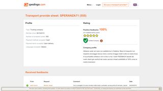 
                            5. Transport provider: SPERANZA71 | en | Spedingo.com