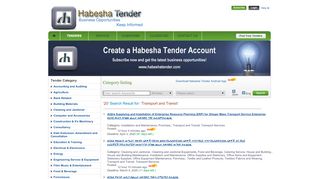 
                            11. Transport & Transit - Habesha Tender latest Ethiopian tenders ...