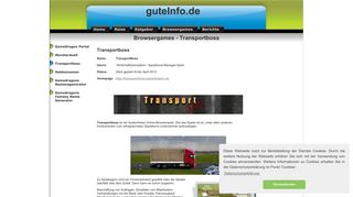 
                            2. Transportboss - Browsergames - guteinfo.de