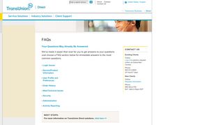 
                            3. TransUnion Direct: FAQs-Login Issues, Service/Product Info, User ...