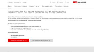 
                            5. Trasferimento dei clienti aziendali su ffs.ch/business - SBB