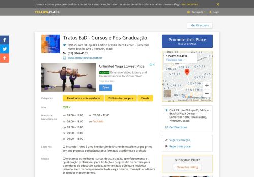 
                            10. Tratos EaD - Cursos e Pós-Graduação - Brasília, Brasil - Yellow.Place