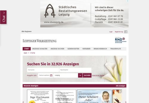 
                            13. Traueranzeigen aus Leipzig | trauer-anzeigen.de