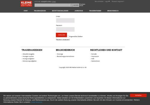 
                            5. trauer.kleinezeitung.at | Login