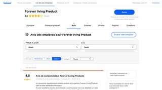 
                            10. Travailler chez Forever living Product : Avis de salariés | Indeed.fr