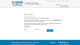 
                            7. Travel Agent Login - Clipper Vacations
