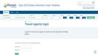 
                            1. Travel Agent Login - Olympic Holidays