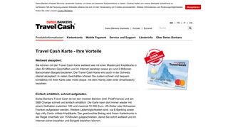 
                            5. Travel Cash Prepaid Kreditkarte - Vorteile | Swiss Bankers