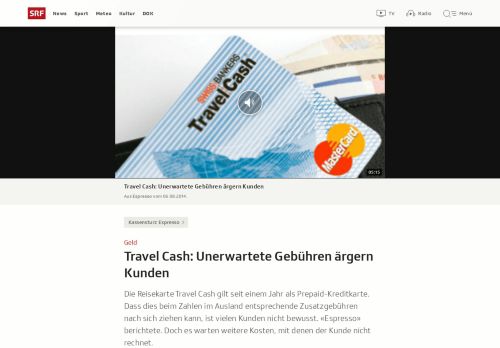 
                            12. Travel Cash: Unerwartete Gebühren ärgern Kunden - Sendungen - SRF