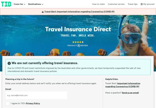 
                            11. Travel Insurance Direct: Travel Insurance | Get a Quote Today