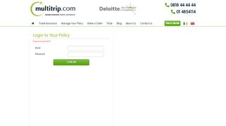 
                            2. Travel Insurance Ireland - Login To You Policy - Multitrip.com