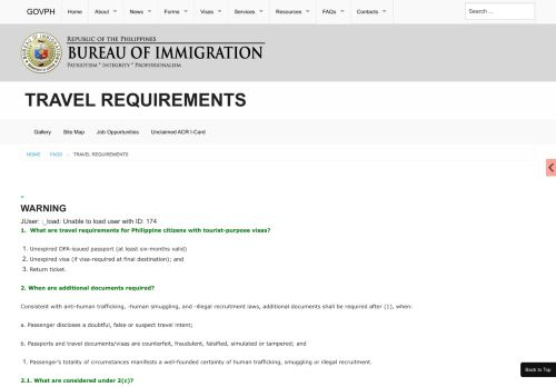 
                            12. Travel Requirements - Bureau of Immigration