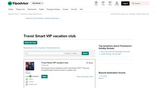 
                            5. Travel Smart VIP vacation club - Timeshares / Holiday Rentals ...