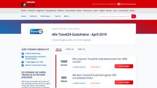
                            10. Travel24 Gutscheine: 100€ Rabatt - Februar 2019 - Focus
