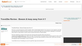 
                            11. Travel2be Review - Beware & keep away from it !! - Fodor's Travel ...