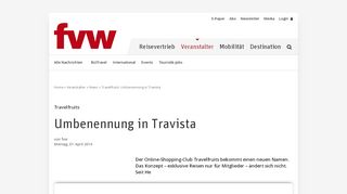 
                            8. Travelfruits: Umbenennung in Travista - fvw