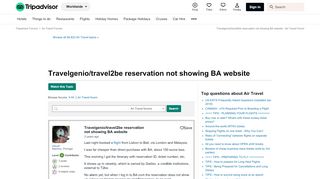 
                            7. Travelgenio/travel2be reservation not showing BA website - Air ...