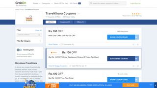 
                            6. TravelKhana Coupons: Offers Rs 100 OFF on Rs 250, Feb 2019