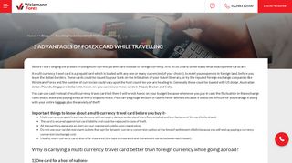 
                            3. Travelling hassles eased with Multi-currency card - Weizmann Forex